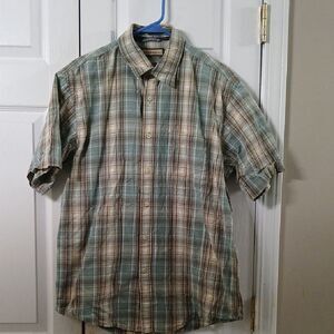 G.H. Bass & Co casual button down short sleeve shirt Sz M EUC